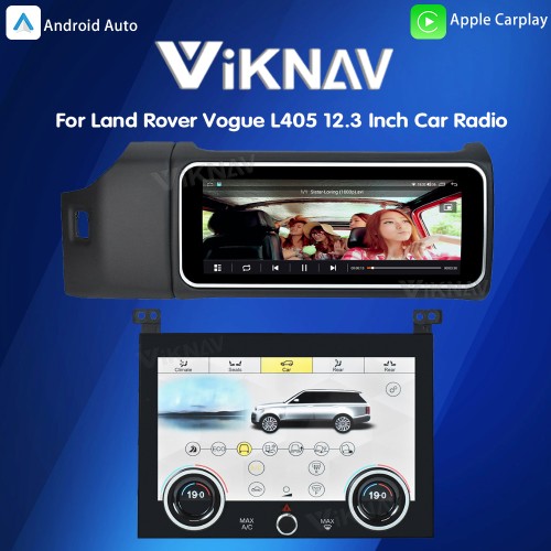 12.3 Inch Touch Screen Car Radio And AC For Land Rover Range Rover Vogue L405 2013-2017 Multimedia Player GPS Navigation Head Unit (Black All)