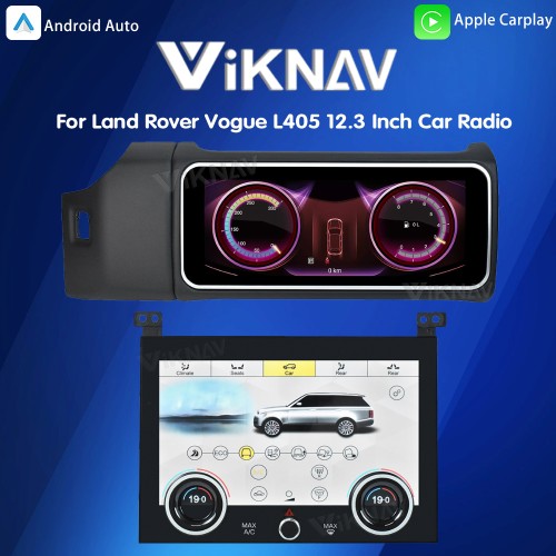 12.3 Inch Touch Screen Car Radio And AC For Land Rover Range Rover Vogue L405 2013-2017 Multimedia Player GPS Navigation Head Unit (Black All)