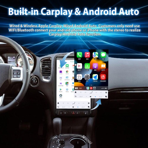 Viknav 13.8 inch Car Radio For Dodge Durango 2011-2013 Wireless Carplay Android 13 Touch Screen Tape Recorder Head Unit Multimedia Player