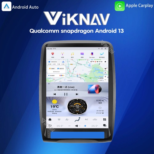 Viknav 13.8 inch Car Radio For Dodge Durango 2011-2013 Wireless Carplay Android 13 Touch Screen Tape Recorder Head Unit Multimedia Player