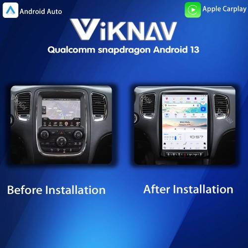 Viknav 13.8 inch Car radio For Dodge Durango 2014-2016 Wireless Carplay Android 13 Touch Screen Tape Recorder Head Unit Multimedia Player