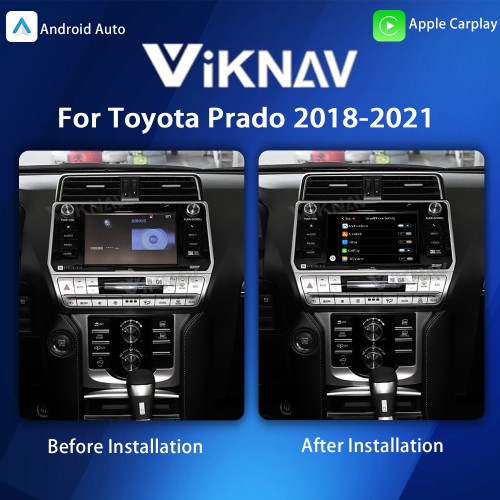 Viknav Linux System For Toyota Prado 2018-2021 Decoder Box Wireless Apple CarPlay Android Auto Only Support Original Car Screen
