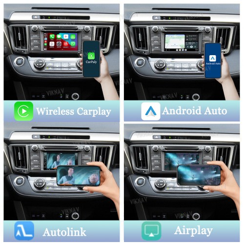 Viknav Linux System For Toyota RAV4 2013-2018 Decoder Box Wireless Apple CarPlay Android Auto Only Support Original Car Screen