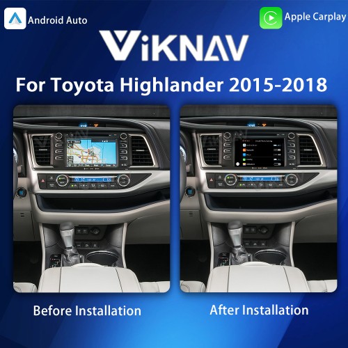 Viknav Linux System For Toyota Highlander 2015-2018 Decoder Box Wireless Apple CarPlay Android Auto Only Support Original Car Screen