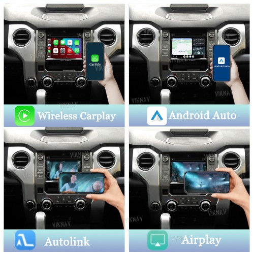Viknav Linux System For Toyota Tundra 2014-2017 Decoder Box Wireless Apple CarPlay Android Auto Only Support Original Car Screen