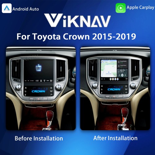 Viknav Linux System OEM Car For Toyota Crown 2015-2019 Upgrade Decoder Box MuItimedia Wireless CarPlay Android Auto