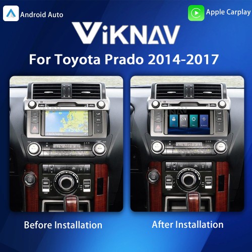 Viknav Linux System OEM Car For Toyota Prado 2014-2017 Upgrade Decoder Box MuItimedia Wireless CarPlay Android Auto