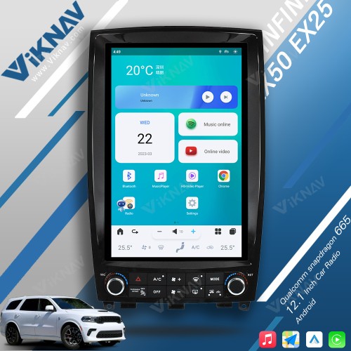 Viknav Android Car GPS Navigation For Infiniti QX50 EX25 2010-2017 Car Radio Latest System Stereo Recorder Wireless Carplay Head Unit(128GB)
