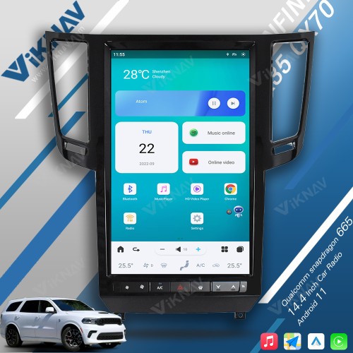 Viknav 14.4 Inch Car Radio For Infiniti FX35 QX70 2009-2013 Multimedia Player GPS Carplay 4G WIFI Head Unit Stereo Receiver(128GB)