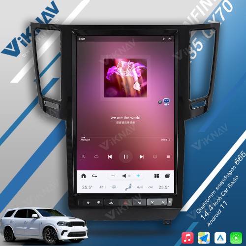 Viknav 14.4 Inch Car Radio For Infiniti FX35 QX70 2009-2013 Multimedia Player GPS Carplay 4G WIFI Head Unit Stereo Receiver(128GB)