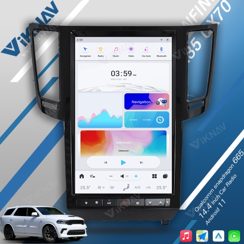 Viknav 14.4 Inch Car Radio For Infiniti FX35 QX70 2009-2013 Multimedia Player GPS Carplay 4G WIFI Head Unit Stereo Receiver(128GB)