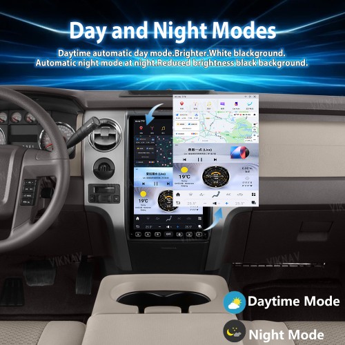Viknav Upgrade Android Car Radio For Ford F150 2009-2012 Wireless Carplay 14.4 inch Touch Screen GPS Navigation Multimedia player Auto Stereo Head Unit(128GB)