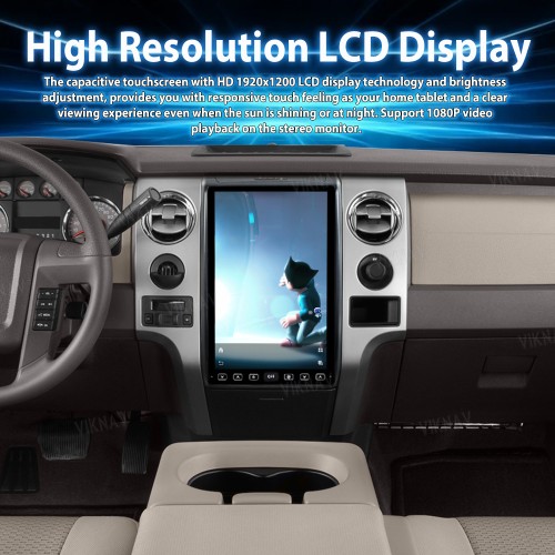 Viknav Upgrade Android Car Radio For Ford F150 2009-2012 Wireless Carplay 14.4 inch Touch Screen GPS Navigation Multimedia player Auto Stereo Head Unit(128GB)