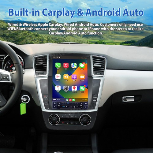 Viknav 12.3 Inch Android Car Radio For  Mercedes Benz ML GL 2012-2015 Stereo Multimedia Player GPS Navigation( 128GB）