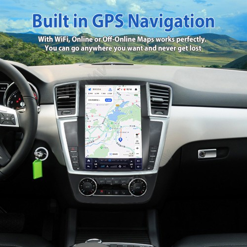 Viknav 12.3 Inch Android Car Radio For  Mercedes Benz ML GL 2012-2015 Stereo Multimedia Player GPS Navigation( 128GB）