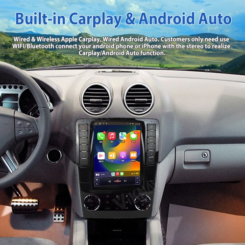 Viknav 12.3 Inch Android Car Radio For  Mercedes Benz ML GL 2005-2011 Stereo Multimedia Player GPS Navigation( 128GB）
