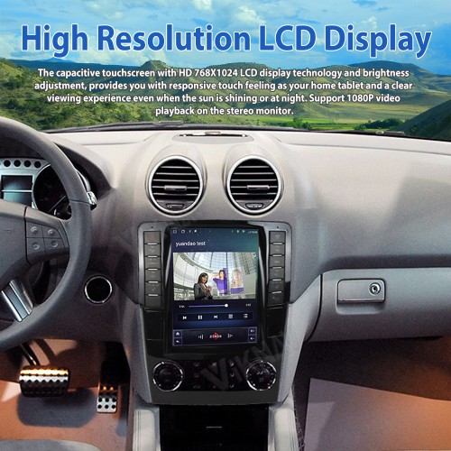 Viknav 12.3 Inch Android Car Radio For  Mercedes Benz ML GL 2005-2011 Stereo Multimedia Player GPS Navigation( 128GB）