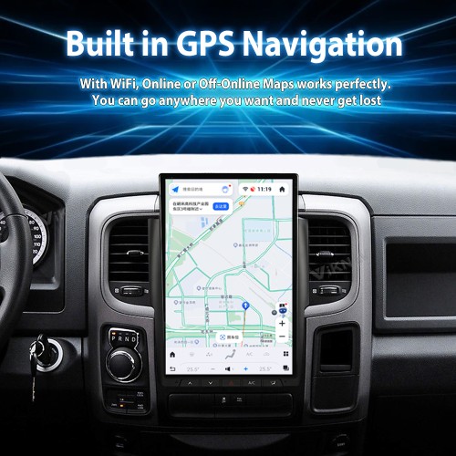 Viknav Upgrade Android 14.4 inch Car radio For Dodge RAM 2013-2018 Wireless Carplay GPS Navigation Multimedia Player Head Unit （128GB）