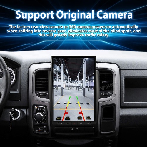 Viknav Upgrade Android 14.4 inch Car radio For Dodge RAM 2013-2018 Wireless Carplay GPS Navigation Multimedia Player Head Unit （128GB）