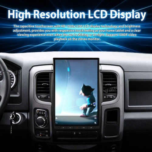 Viknav Upgrade Android 14.4 inch Car radio For Dodge RAM 2013-2018 Wireless Carplay GPS Navigation Multimedia Player Head Unit （128GB）