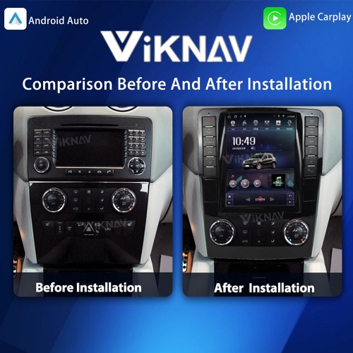 Viknav 12.3 Inch Android Car Radio For  Mercedes Benz ML GL 2005-2011 Stereo Multimedia Player GPS Navigation( 128GB）