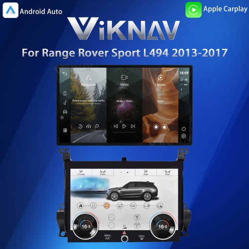 Viknav Car Radio AC Panel For Land Range Rover Sport L494 2013-2017 Wireless Carplay Auto Stereo GPS Navigation Air Conditioning Climate Palyer