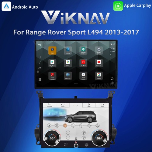 Viknav Car Radio AC Panel For Land Range Rover Sport L494 2013-2017 Wireless Carplay Auto Stereo GPS Navigation Air Conditioning Climate Palyer