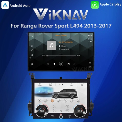 Viknav Car Radio AC Panel For Land Range Rover Sport L494 2013-2017 Wireless Carplay Auto Stereo GPS Navigation Air Conditioning Climate Palyer