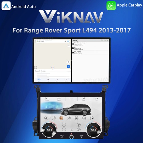 Viknav Car Radio AC Panel For Land Range Rover Sport L494 2013-2017 Wireless Carplay Auto Stereo GPS Navigation Air Conditioning Climate Palyer