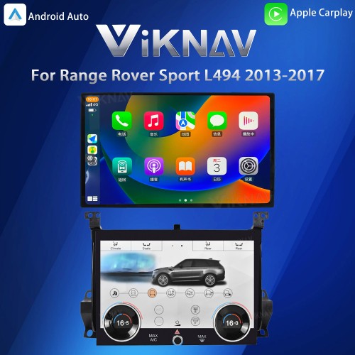 Viknav Car Radio AC Panel For Land Range Rover Sport L494 2013-2017 Wireless Carplay Auto Stereo GPS Navigation Air Conditioning Climate Palyer