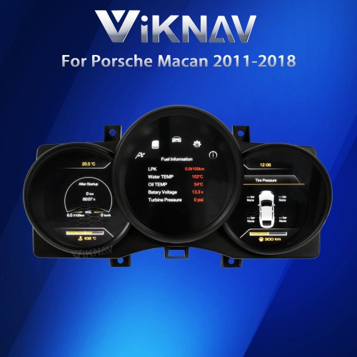 Viknav Digital Cluster Car Speedometer For Porsche Macan 2011-2018 Linux System Car Instrument Cluster Screen Instrument Replacement