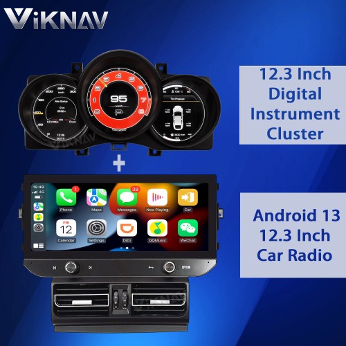 Viknav For Porsche Macan Radio 2013-2017 LCD Touch Screen Replacement Multimedia Player GPS Navigation Car Radio with Digital Instrument Cluster