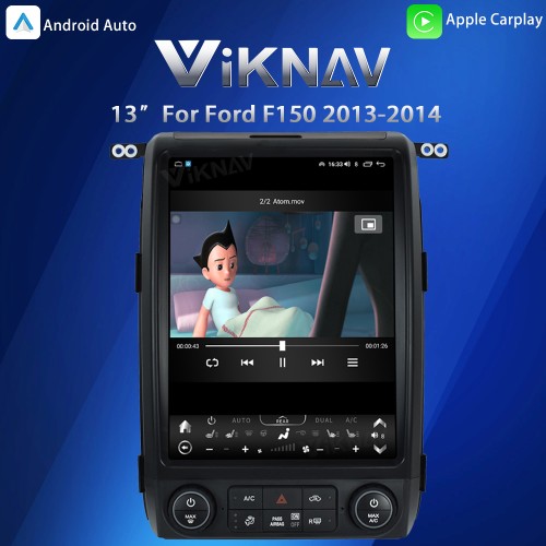 Viknav Andriod Auto Stereo 13 Inch Car Radio For Ford F150 2013-2014 Wireless Carplay GPS Navigation Multimedia Player Head Unit