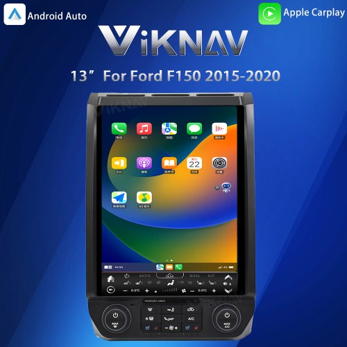 Viknav 13 Inch Car Radio For Ford F150 2015-2020 IPS QHD Touch Stereo Screen GPS Navigation Carplay Multimedia Player Head Unit