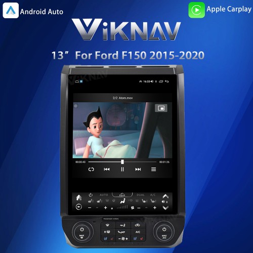 Viknav 13 Inch Car Radio For Ford F150 2015-2020 IPS QHD Touch Stereo Screen GPS Navigation Carplay Multimedia Player Head Unit