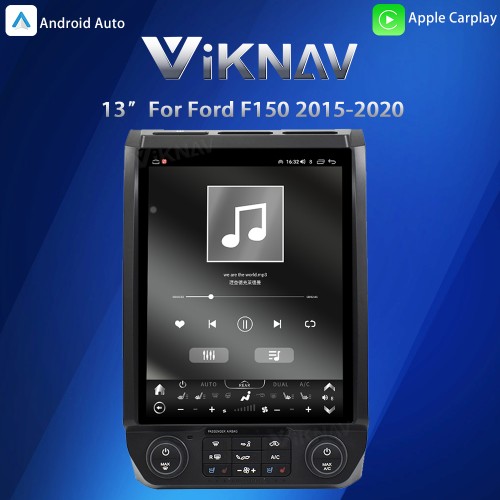 Viknav 13 Inch Car Radio For Ford F150 2015-2020 IPS QHD Touch Stereo Screen GPS Navigation Carplay Multimedia Player Head Unit