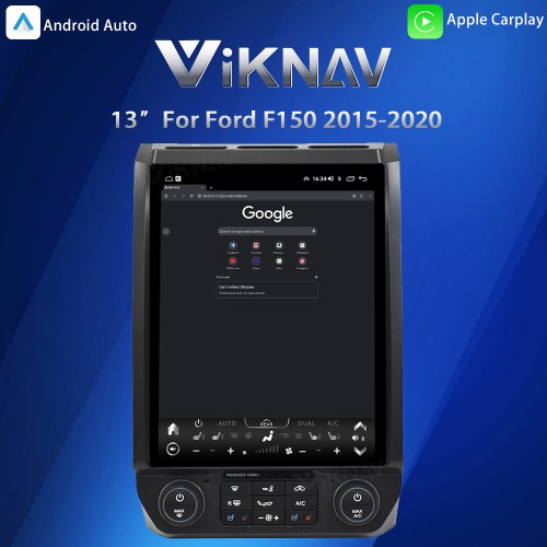 Viknav 13 Inch Car Radio For Ford F150 2015-2020 IPS QHD Touch Stereo Screen GPS Navigation Carplay Multimedia Player Head Unit