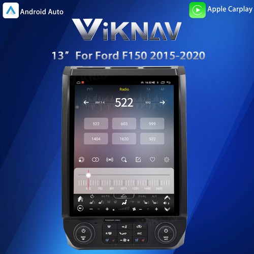 Viknav 13 Inch Car Radio For Ford F150 2015-2020 IPS QHD Touch Stereo Screen GPS Navigation Carplay Multimedia Player Head Unit