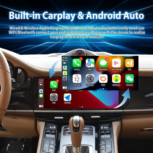 Viknav 12.3 Inch For Porsche Panamera 2011-2017 Multimedia Player Touch Screen Head Unit Android Auto Tape Recorder GPS Navigation