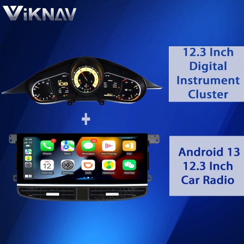 Viknav 12.3 Inch For Porsche Panamera 2011-2017 Android Auto GPS Navigation Multimedia Player Head Unit with Car Radio