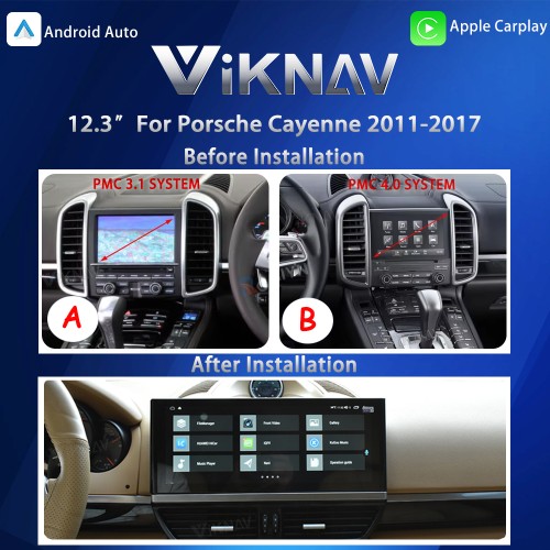 Viknav Car Radio Touch Screen For Porsche Cayenne 2011 -2017 Tape Recorder Head Unit GPS Navigation Multimedia Player