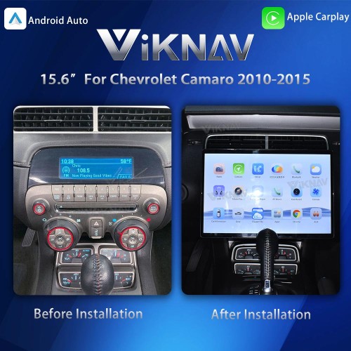 Viknav Andriod Auto Car Stereo 15.6 Inch Car Radio For Chevrolet Camaro 2010-2015 Wireless Carplay Double DIN GPS Navigation Multimedia Player Head Unit