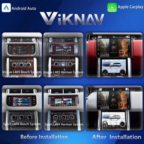Viknav 13.3 Inch Touch Screen Car Radio And AC For Land Rover Range Rover Vogue L405 Sport L494 2013-2017 Multimedia Player GPS Navigation Head Unit