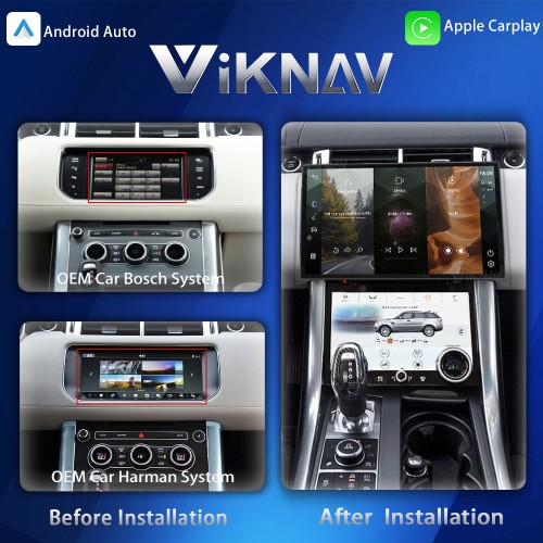 Viknav Car Radio AC Panel For Land Range Rover Sport L494 2013-2017 Wireless Carplay Auto Stereo GPS Navigation Air Conditioning Climate Palyer