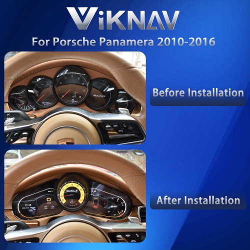 Viknav Digital Cluster Car Speedometer For Porsche Panamera 2010-2016 Linux System Car Instrument Cluster Screen Instrument Replacement