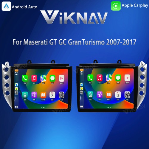 Viknav 10.25 Inch Android 8 Core Car Radio Player For Maserati GT GC GranTurismo 2007-2017 Car Multimedia Player GPS Navigation(Silver 128GB)