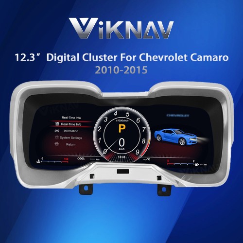 Viknav 12.3 Inch Digital Dash Instrument Cluster Replacement For Chevrolet 5th Gen Camaro 2010-2015 Linux LCD Cluster Display Speedometer Guage
