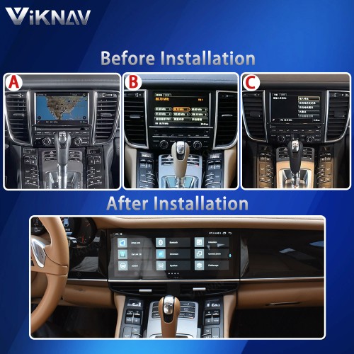 Viknav 12.3 Inch For Porsche Panamera 2011-2017 Multimedia Player Touch Screen Head Unit Android Auto Tape Recorder GPS Navigation
