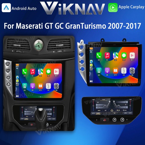 Viknav 10.25 Inch Android 8 Core Car Radio Player For Maserati GT GC GranTurismo 2007-2017 Car Multimedia Player GPS Navigation(Silver Car Radio+AC)