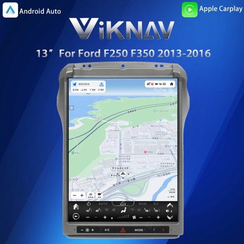 Viknav 13″ IPS QHD Car Radio For Ford F250 F350 2013-2016 Touch Stereo Screen GPS Navigation Carplay Multimedia Player Head Unit